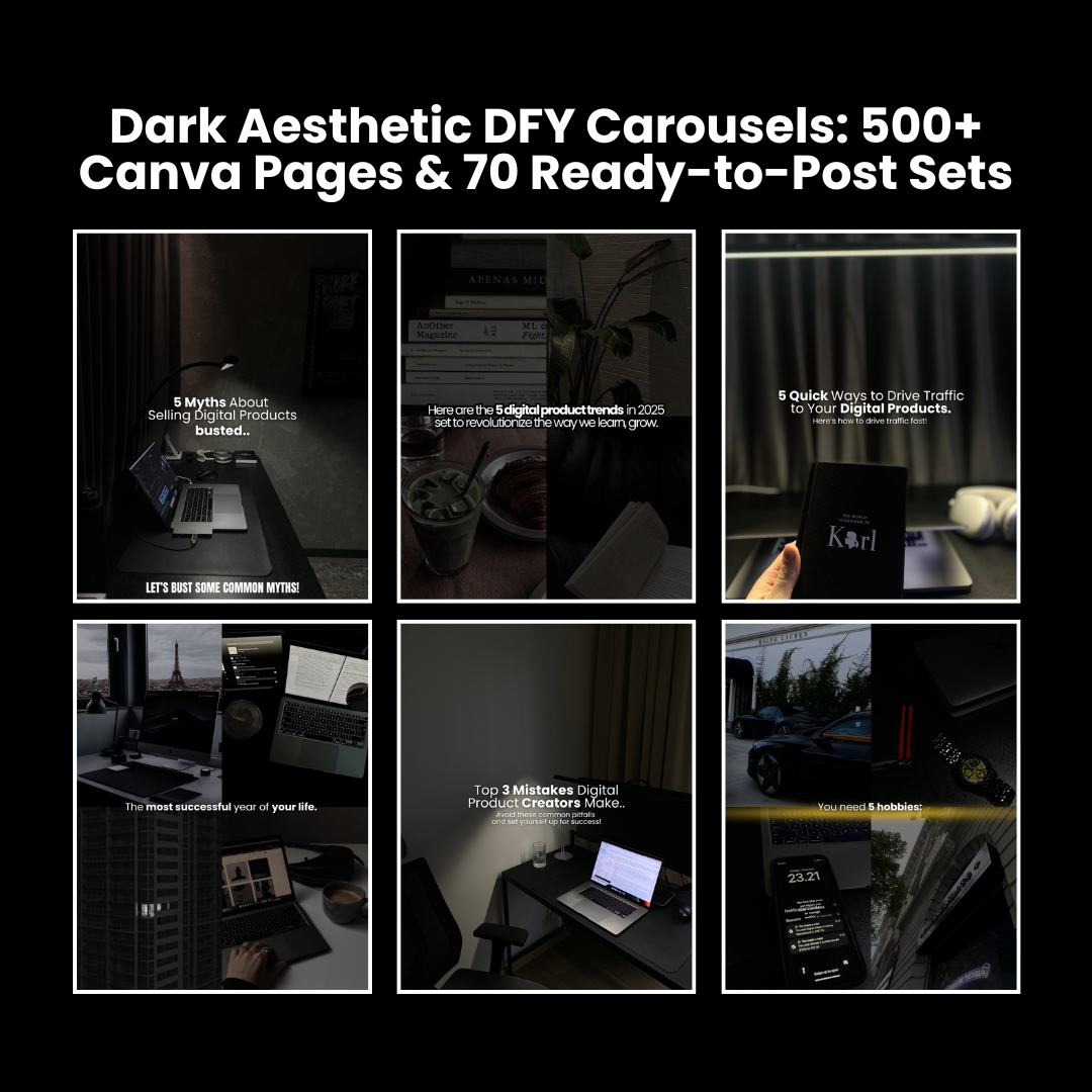 DFY Dark Aestethic Carousels with Resell Rights